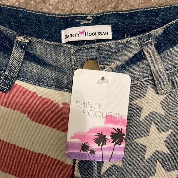Dainty Hooligan Distressed Patriotic, XS, NWOT - Picture 3 of 4
